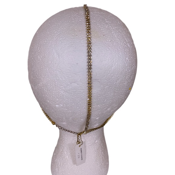 AUTHENTIC LELET NY RHINESTONE GOLD TONE HEAD PIECE - Picture 5 of 15